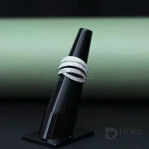 Unisex 925 Sterling Silver Twisted Iced Out Mossianite Diamond Ring