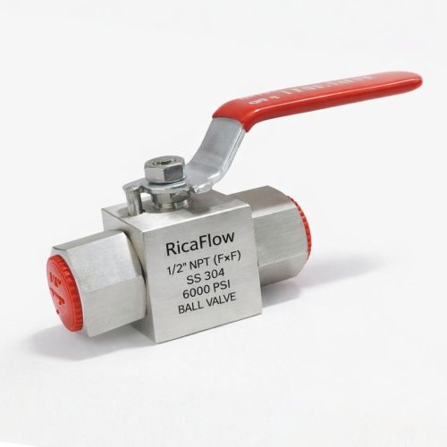 Ball Valve Female X Female Square Body Internal Spindle 6000 PSI 1/2 Inch SS304  &Ndash; Ricaflow