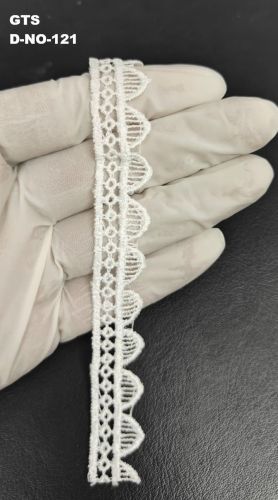 White Embroidered Polyester GPO Lace