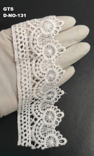 White Floral Embroidery GPO Lace Border