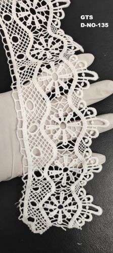 White Floral Polyester GPO Lace Trim