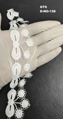 White Flower Pattern Polyester GPO Lace