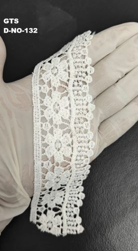 White Heavy Floral Border GPO Lace