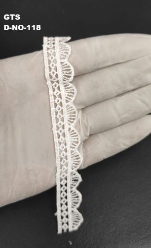 White Net Pattern Polyester GPO Lace