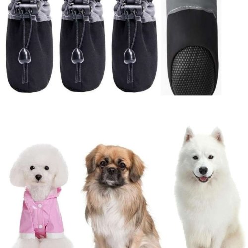 Dog Boots Protector Anti-Slip Upgraded Black Shoes
