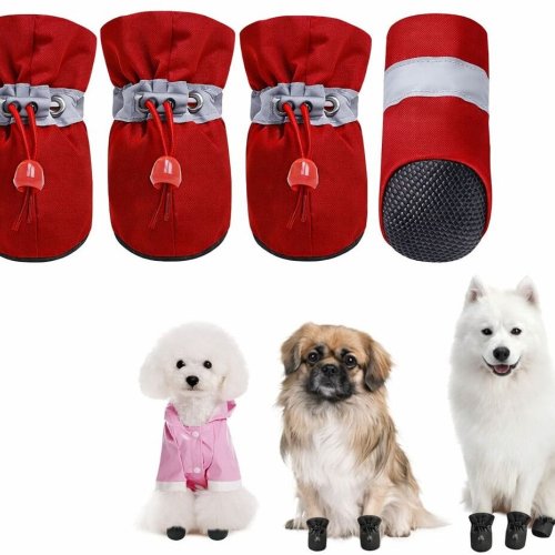 Dog Boots Protector Anti-Slip Upgraded Dog Sole Shoes with Reflective Straps Design All Dog Breed