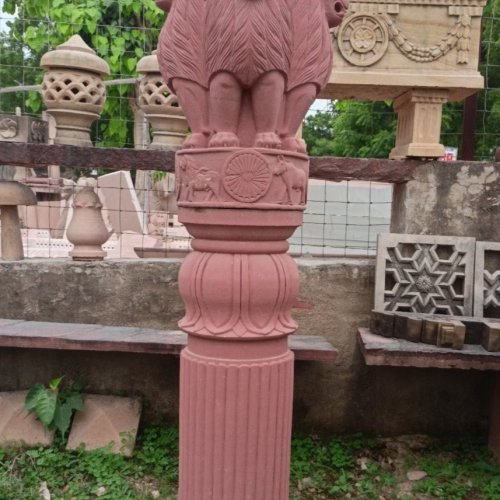 Red Sandstone Ashok Stambh Pillar