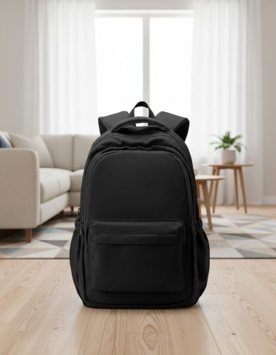 Polyester Black Laptop Backpack
