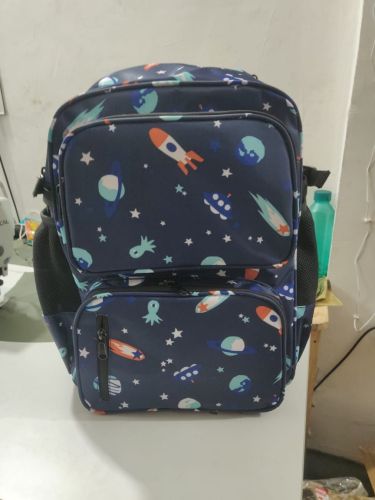 Soft Fabric Blue Printed Kids School Bag