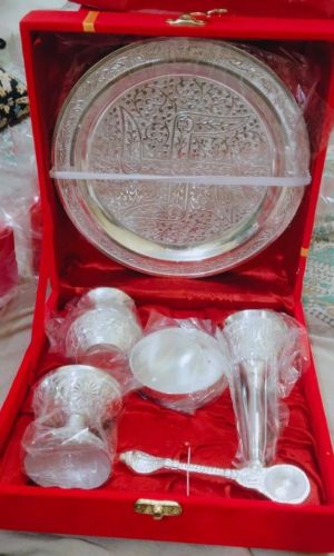Aluminium Swastik Pooja Thali Set