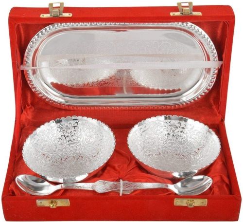 Decorative Silver Plated Aluminium Bowl Set