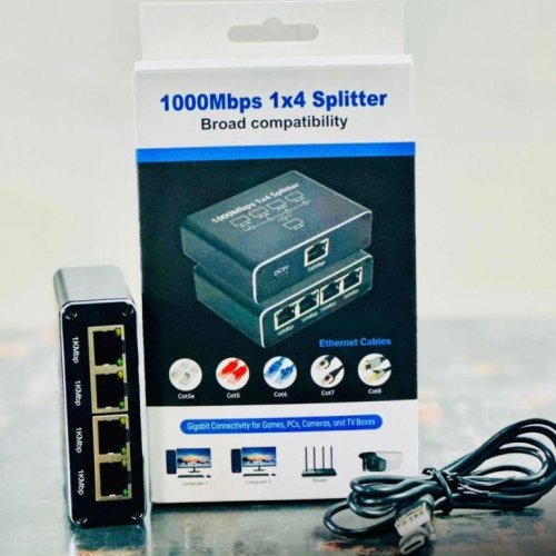 1x4 RJ45 Network Splitter Adapter