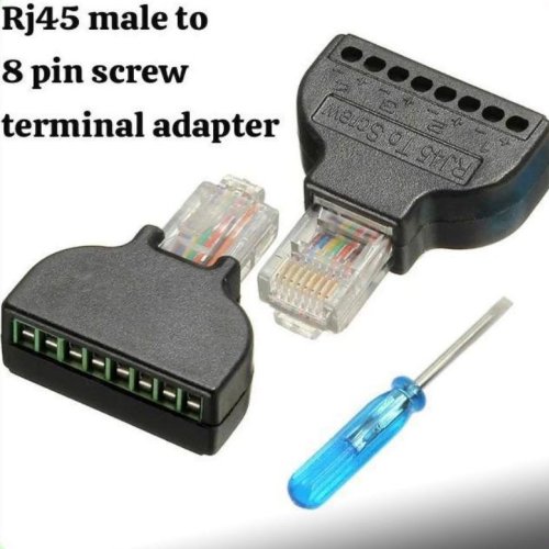 RJ45 Male 8 Pin Screw Terminal Adapter
