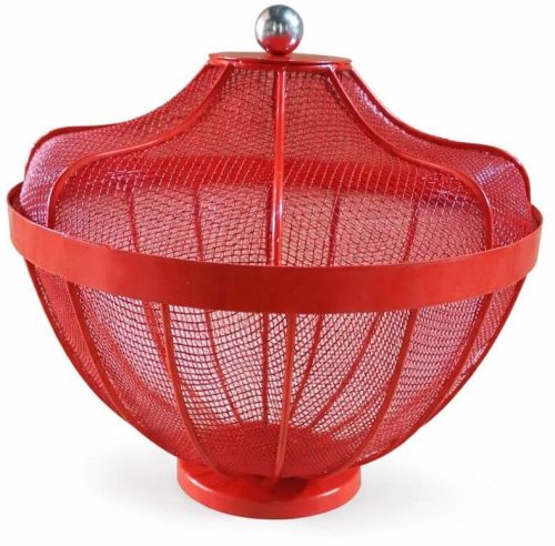 Red Stylish Metal Fruit Basket