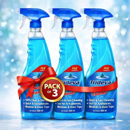 Trideva Pack of 3 Glass Cleaner