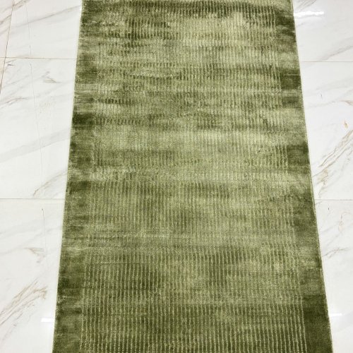 Olive Green Handwoven Runner Rug