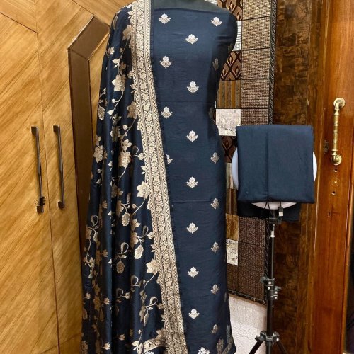 Banarasi Dyeable Chinon Silk Suit