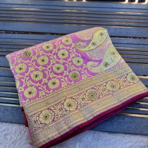 Heavy Bridal Banarasi Satin Silk Saree