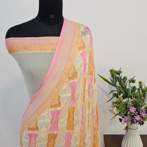 Pure Banarasi Khaddi Georgette Designer Saree