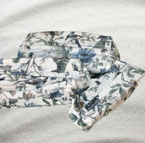 Printed Quilted Cotton Travel Pouches Set