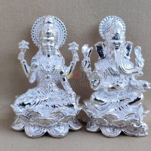 Decorative Temple Worship Silver God Idol Murti