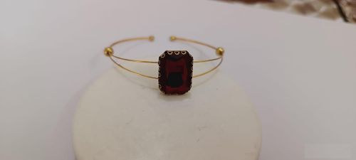 Red Stone Adjustable Cuff Bracelet
