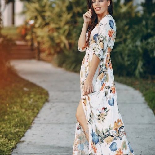 Ladies Floral A-Line Frock Dress
