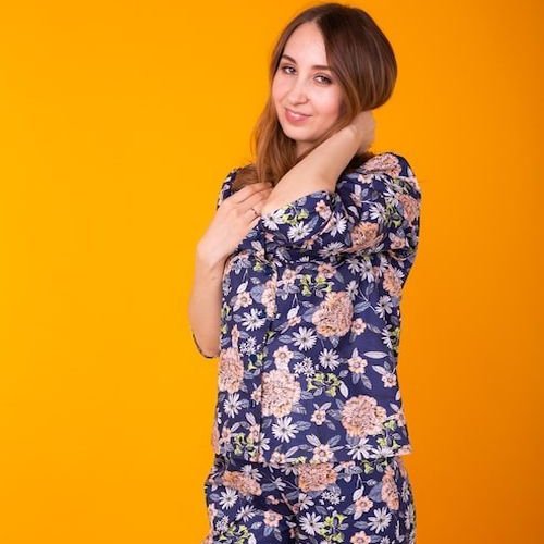 Ladies Floral Printed Night Suit Set