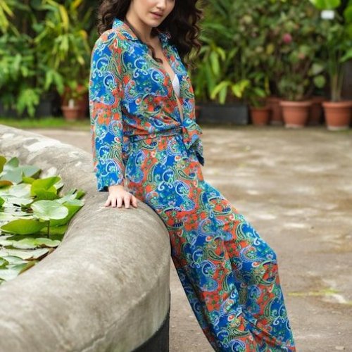 Ladies Paisley Print Co-ord Jumpsuit Set