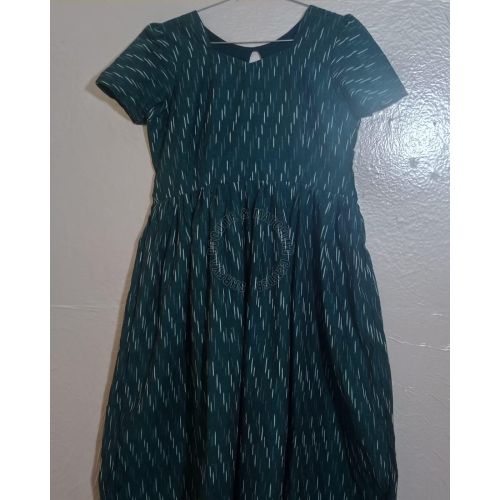 Black Knee Length Printed Ladies Frock