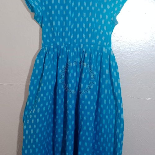 Blue Long Printed Ladies Frock
