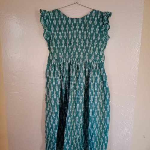 Green Georgette Printed Ladies Frock