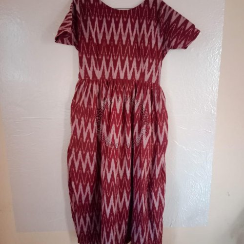 Red Designer Printed Frock