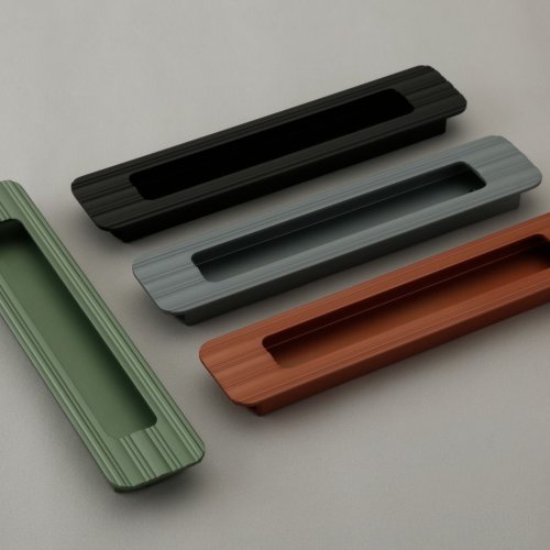 Matte Ribbed Aluminum Concealed Cabinet Handle