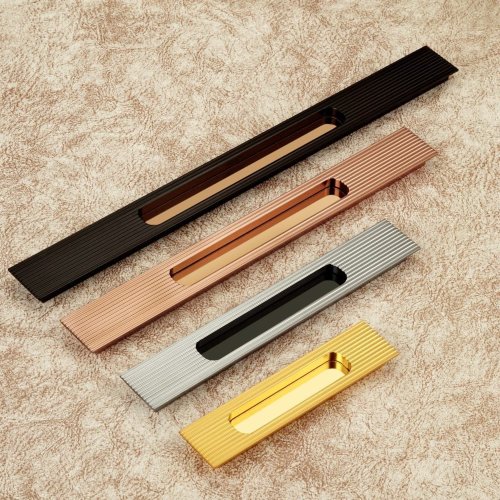 Premium Ribbed Aluminum Concealed Cabinet Handle