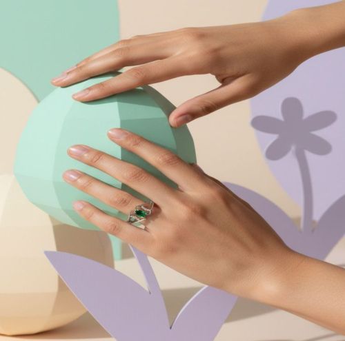 Designer Emerald Gemstone Ring