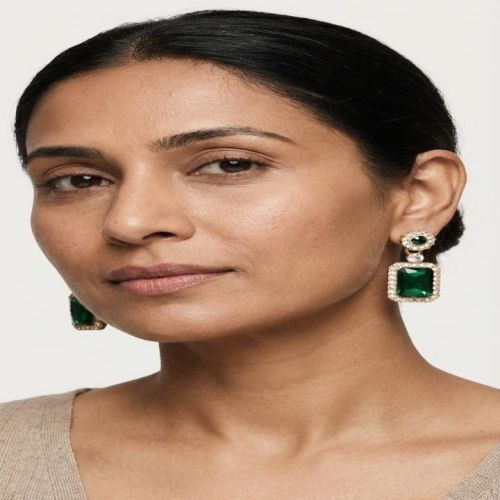 Neze Emerald Elegance Drop Earrings