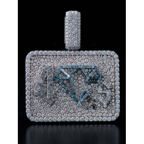 S925 Moissanite Diamond Shape Hip Hop Silver Pendant