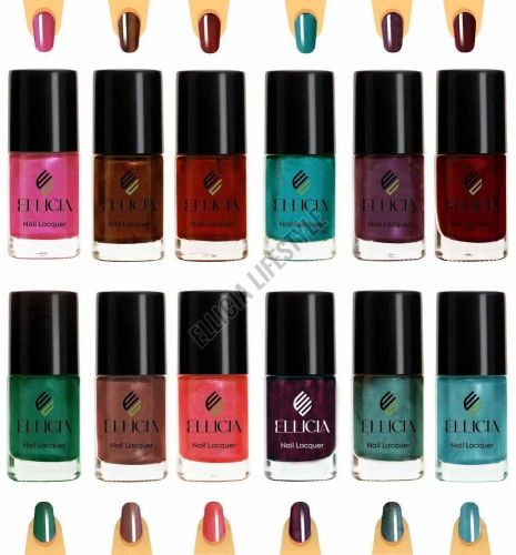 Ellicia Dark Glossy Fancy Nail Polish Set
