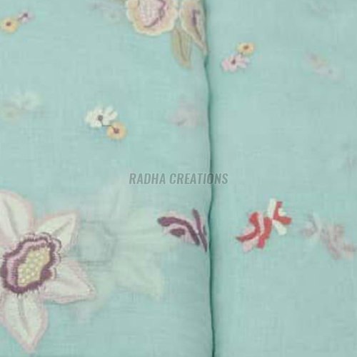 Aqua Petal Harmony Floral Fabric