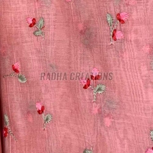 Dusty Pink Floral Buti Embroidery Fabric