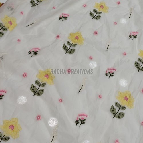 Lemon Yellow Bloom Floral Fabric