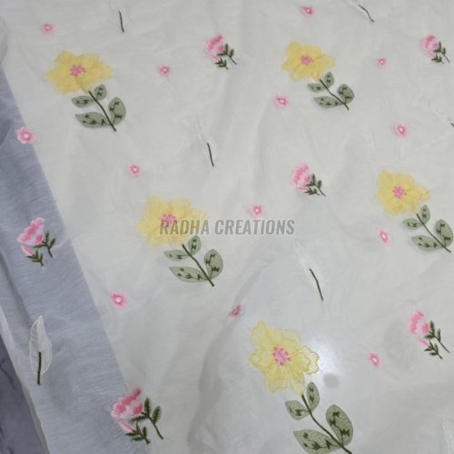 Multicolor Floral Embroidery Fabric Multicolor Floral Embroidery Fabric