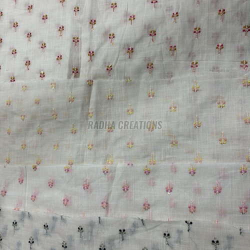 Off White Butti Embroidery Fabric