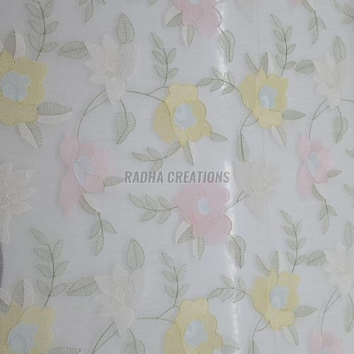 Pastel Bloom Allover Floral Embroidery Fabric