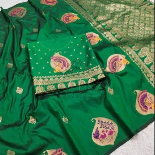 Green Mayur Hansika Royale Banarasi Silk Saree