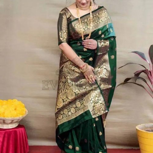 Green Rajsi Aura Woven Silk Saree