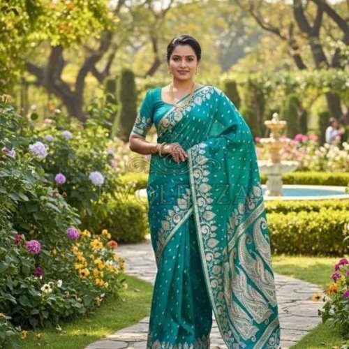 Green Virasat Meenakari Royale Banarasi Silk Saree