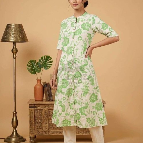 Ladies Printed Straight Cut Rayon Kurti