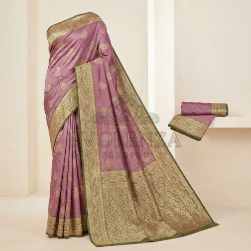 Pink Mayure Royale Banarasi Saree